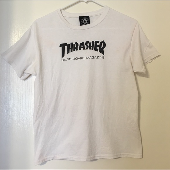 Thrasher Tops - THRASHER White T-shirt